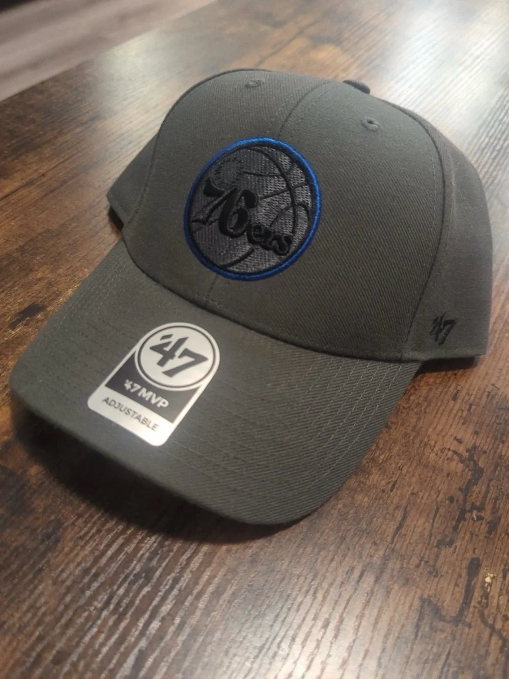 ‘47 Brand Philadelphia 76ers Dark Gray Cap with Blue Trim